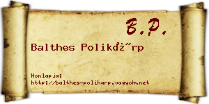 Balthes Polikárp névjegykártya